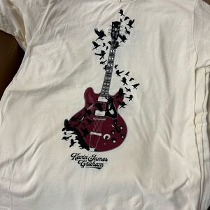 Kevin James Graham Graphic Guitar Tee - Cream with Burgundy & Black
